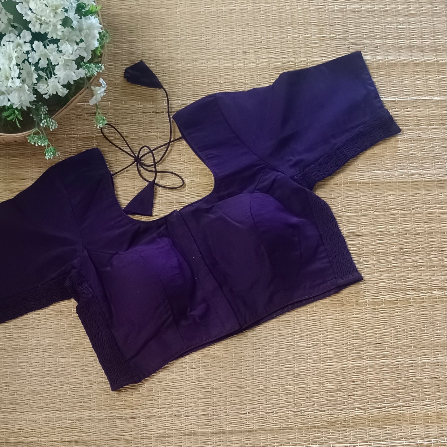 Classic Purplish Navy Blue plain flexi fit blouse