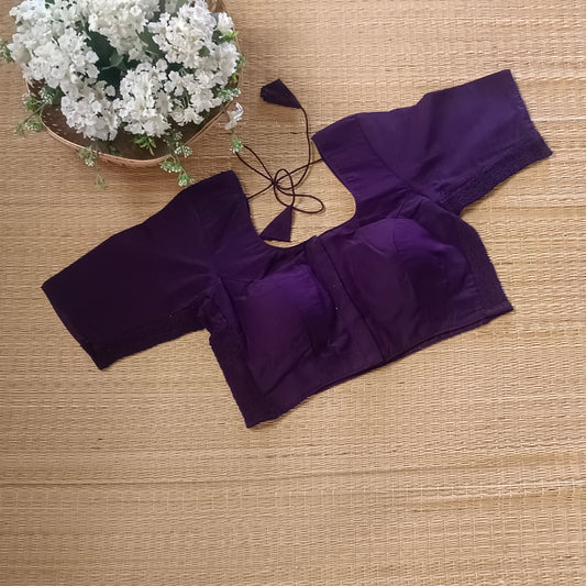 Classic Purplish Navy Blue plain flexi fit blouse