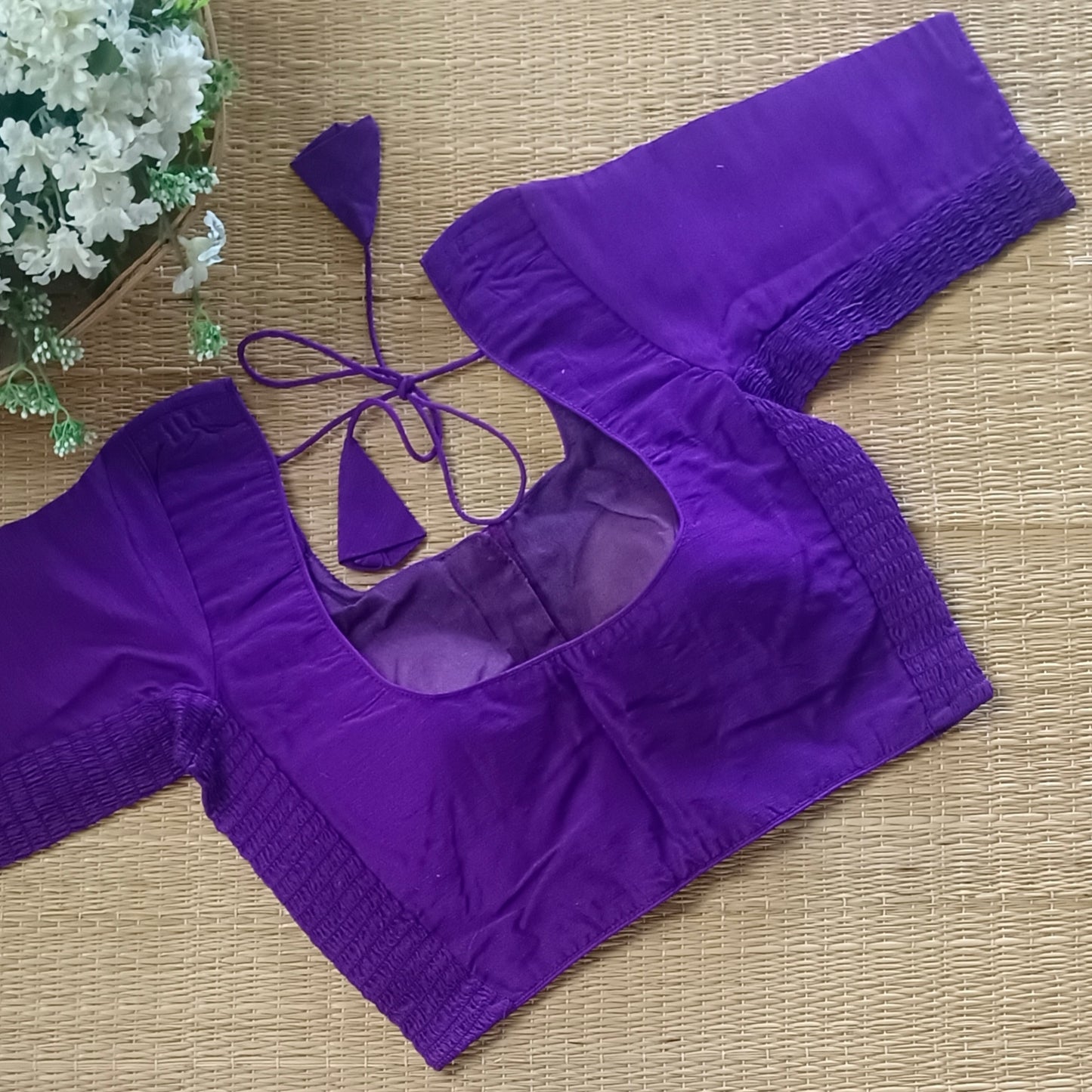 Classic purple 2 plain flexi fit blouse