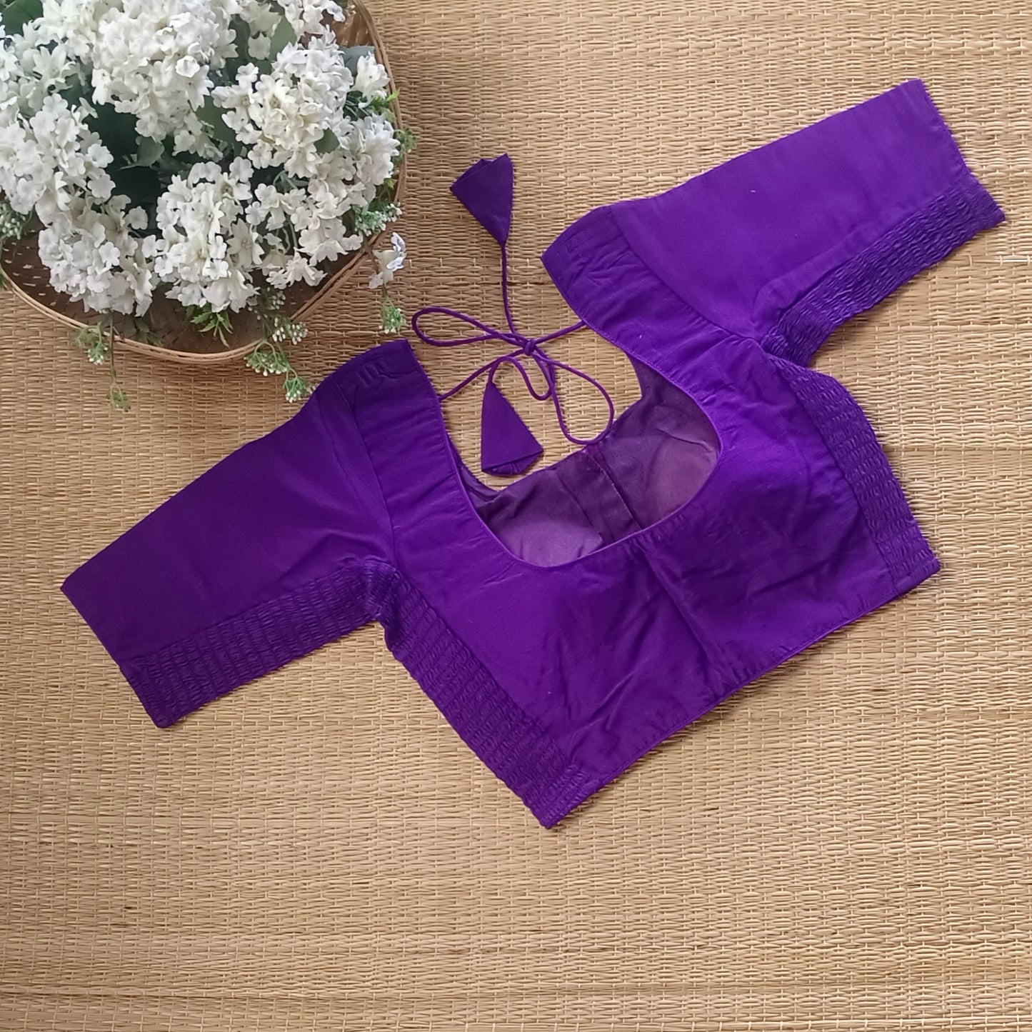 Classic purple 2 plain flexi fit blouse