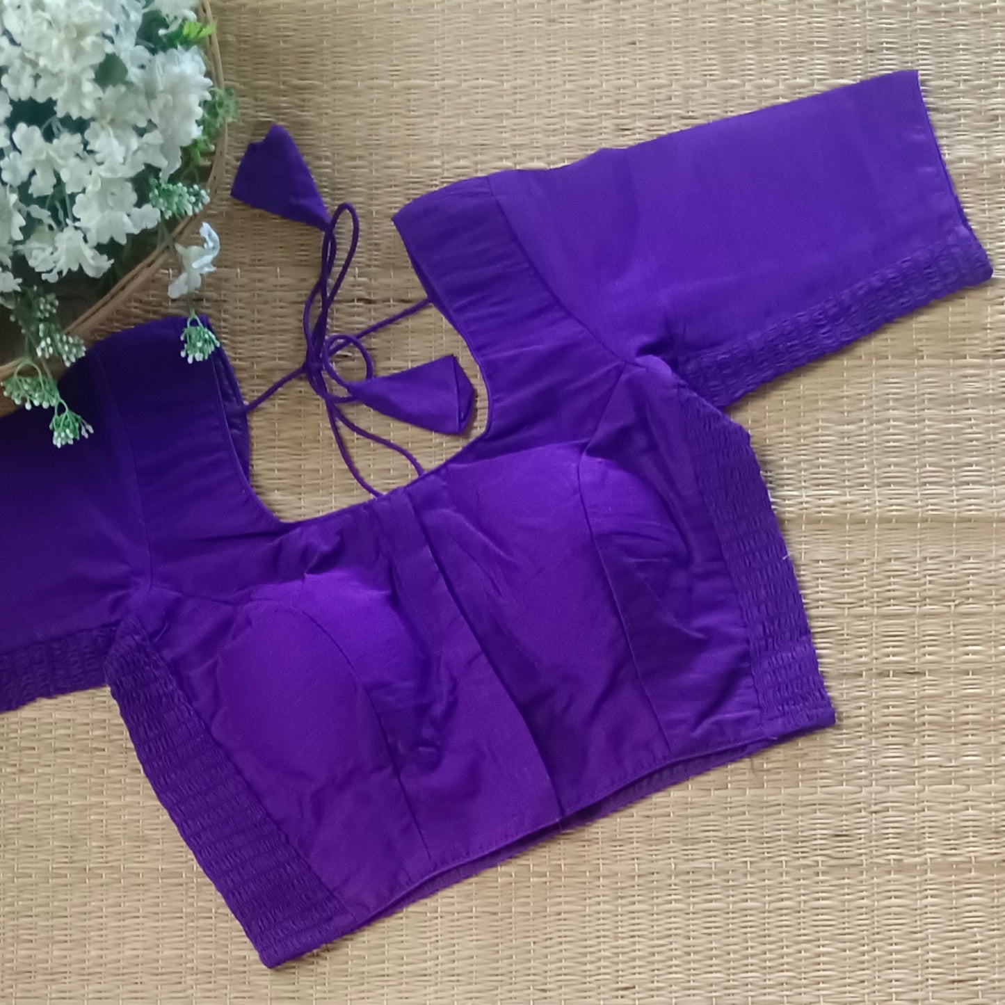 Classic purple 2 plain flexi fit blouse