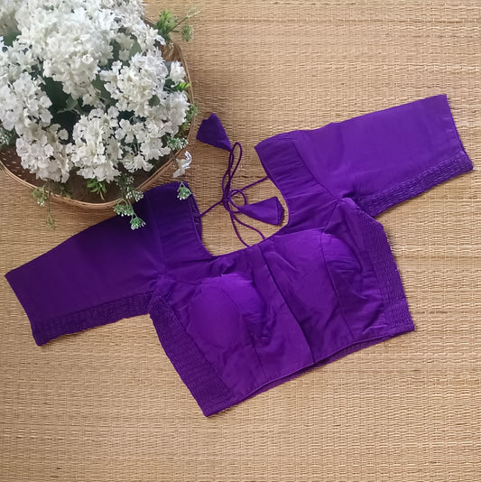 Classic purple 2 plain flexi fit blouse