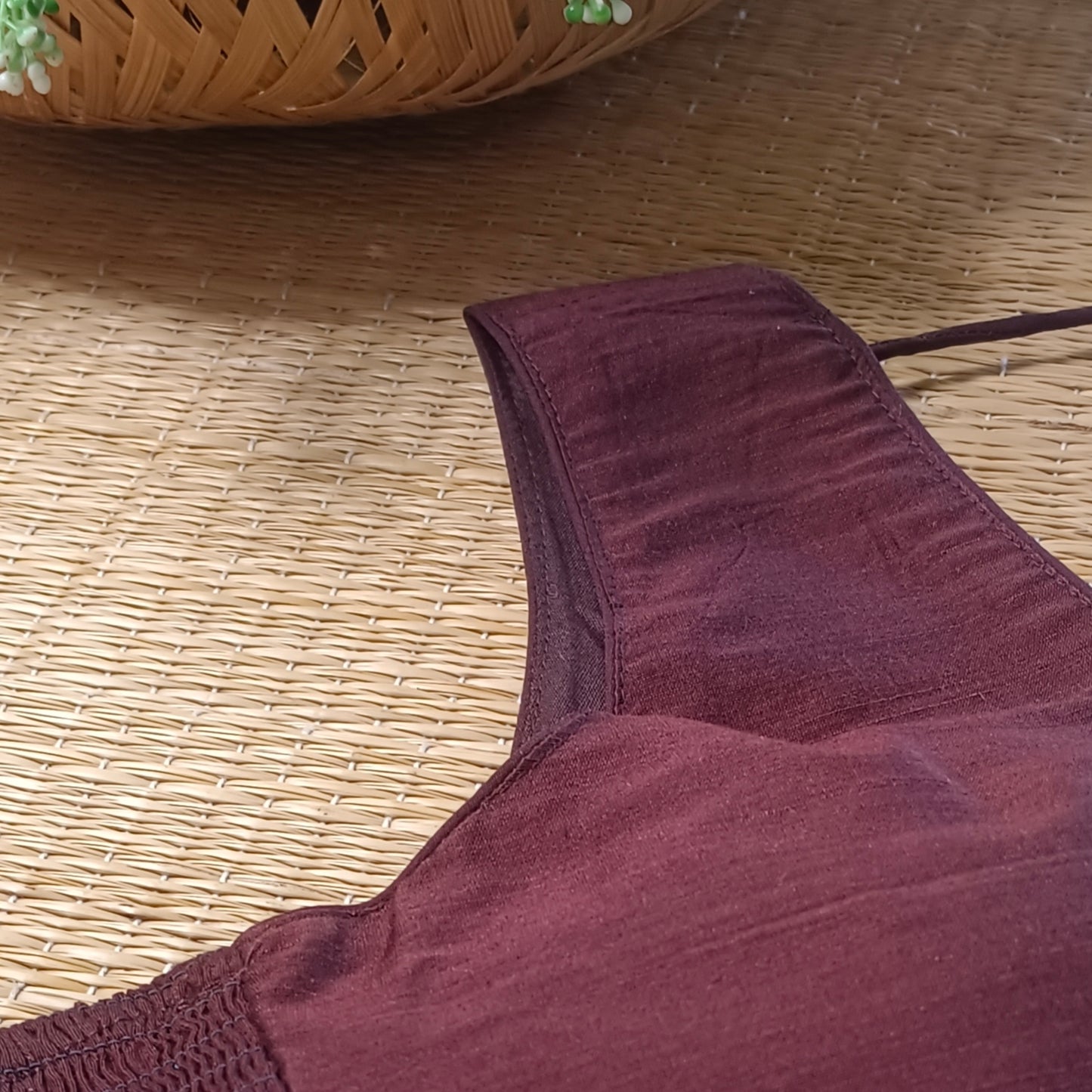 Brown plain flexifit blouse (attachable sleeves)