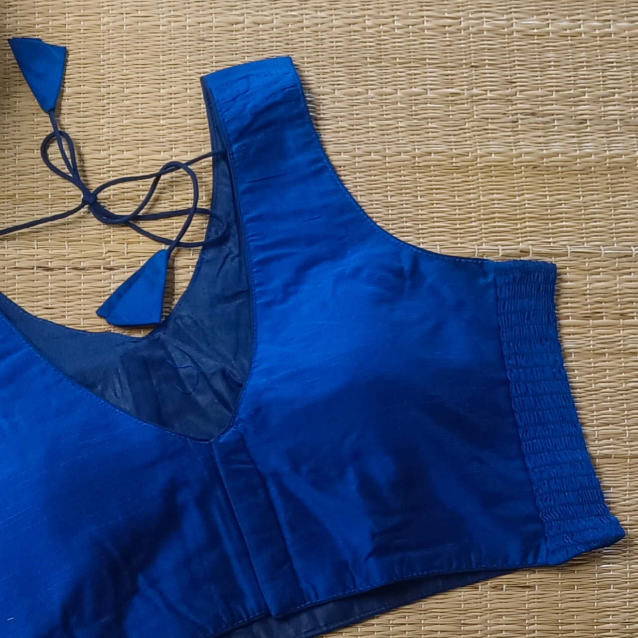 Dark royal blue plain flexifit blouse (attachable sleeves)