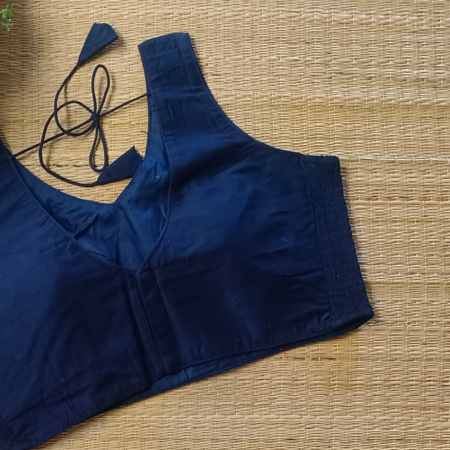 Navy blue plain flexifit blouse (attachable sleeves)