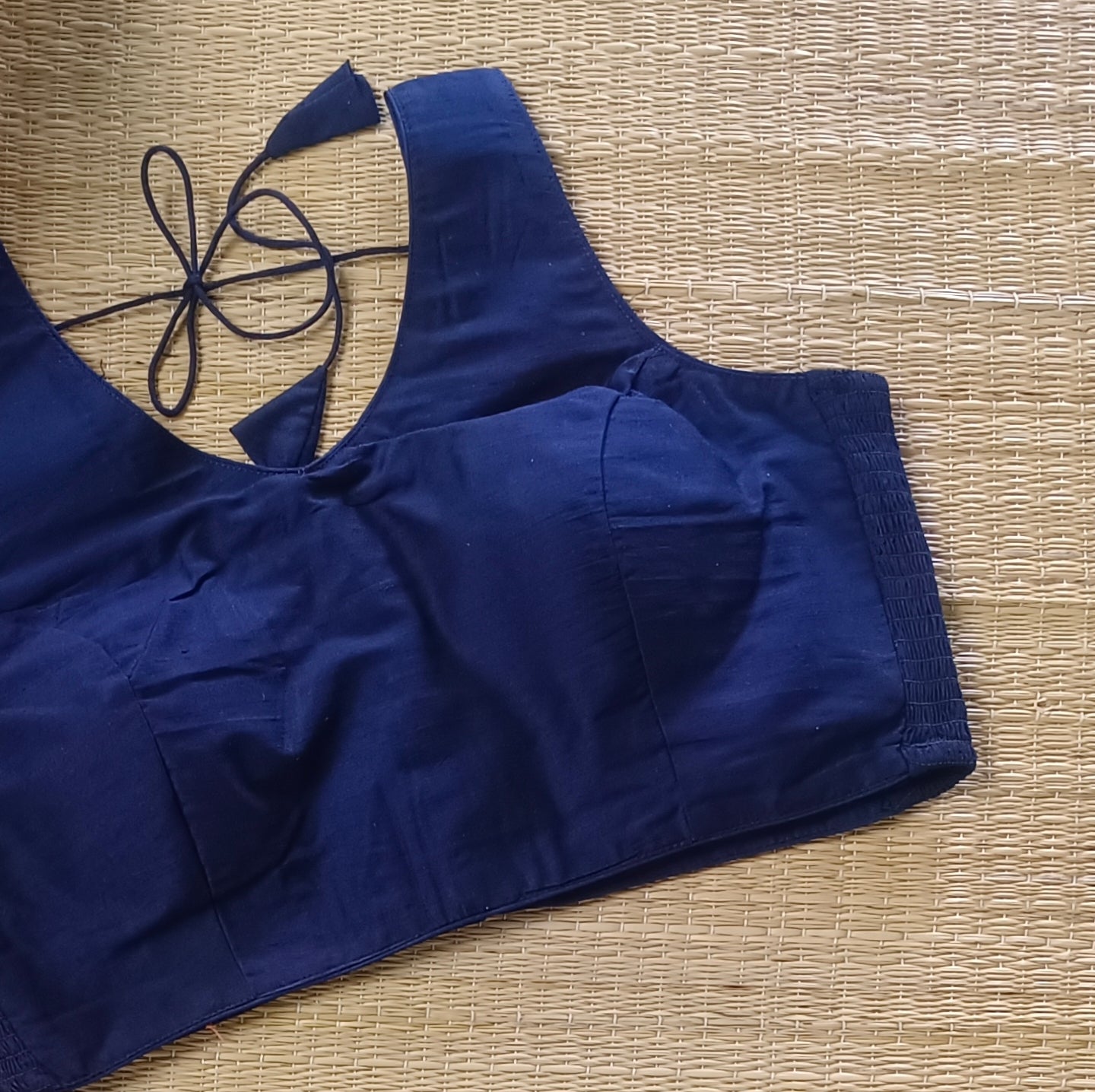 Navy blue plain flexifit blouse (attachable sleeves)