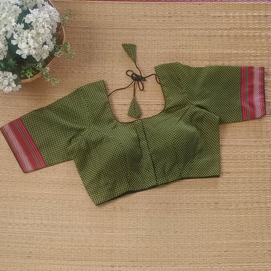 Mehendi Green Kodiyal Cotton Blouse