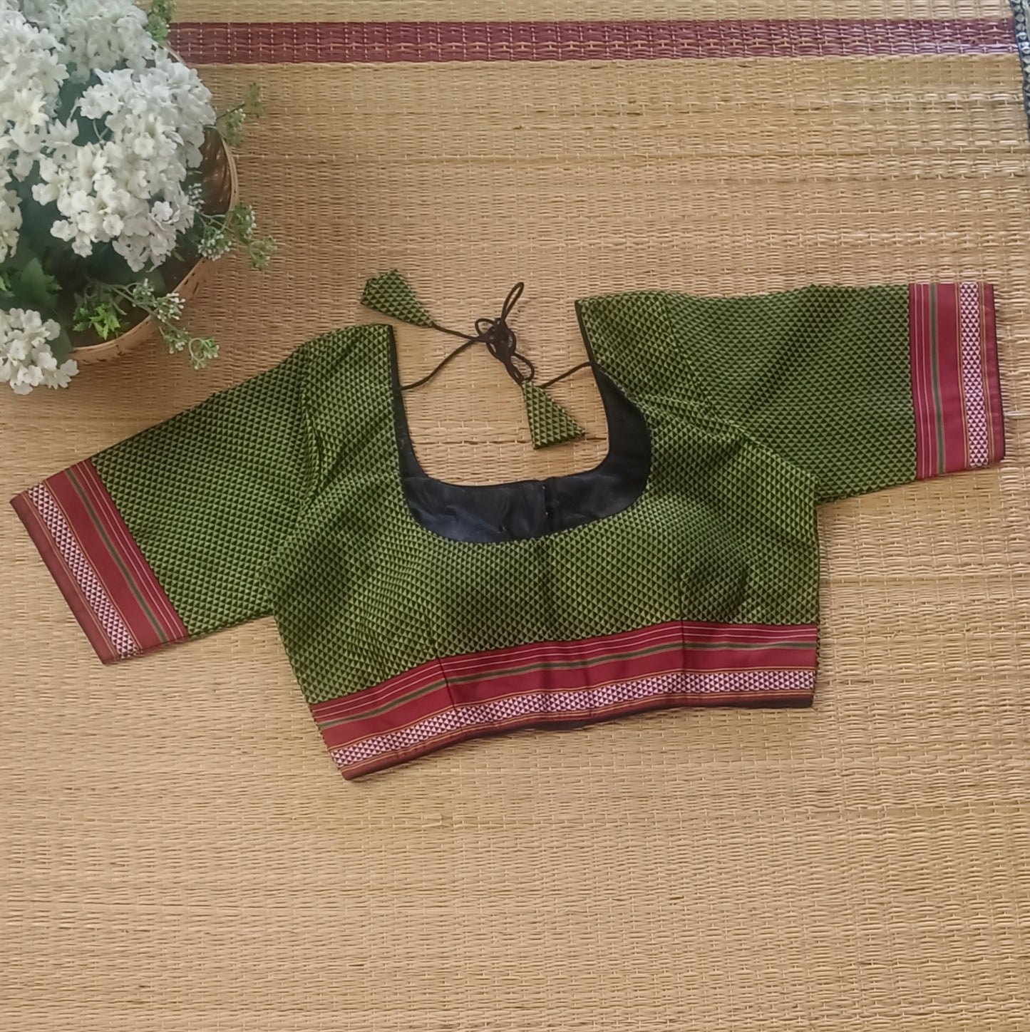 Mehendi Green Kodiyal Cotton Blouse