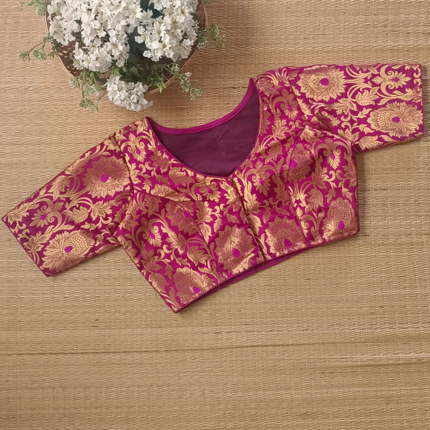 Magenta Brocade Blouse