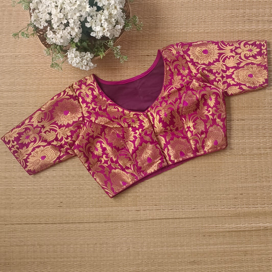 Magenta Brocade Blouse