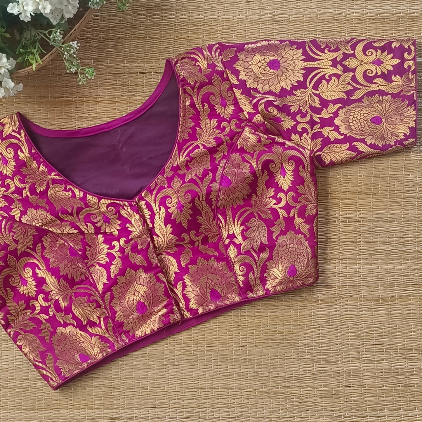 Magenta Brocade Blouse