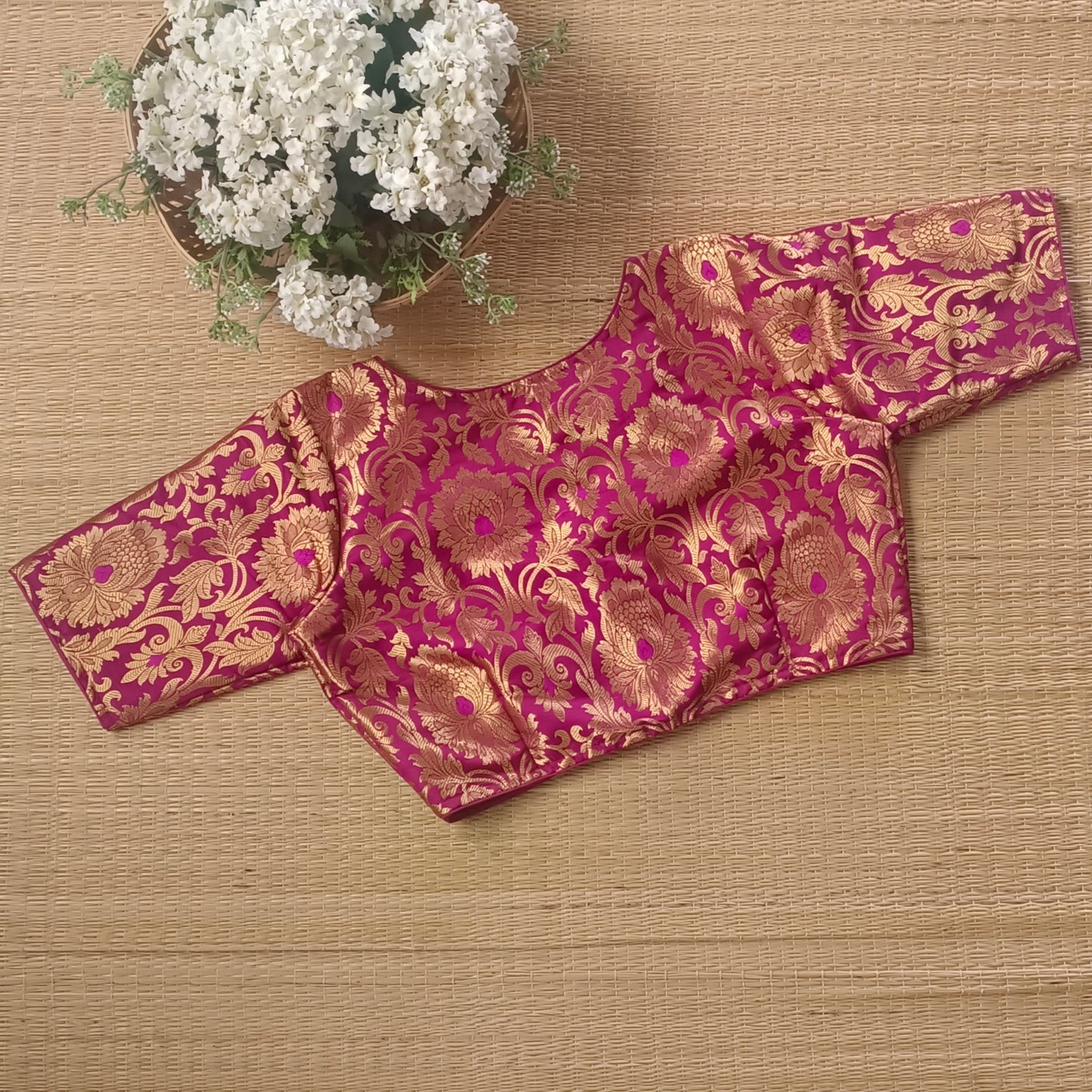 Magenta Brocade Blouse
