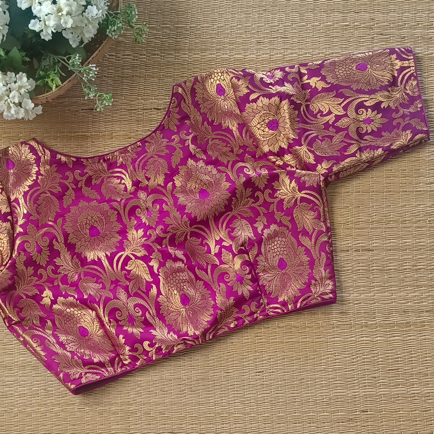 Magenta Brocade Blouse