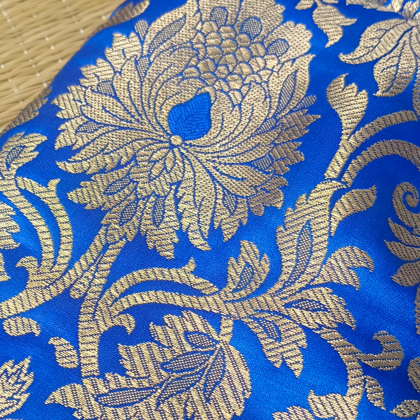 Royal Blue Brocade Blouse