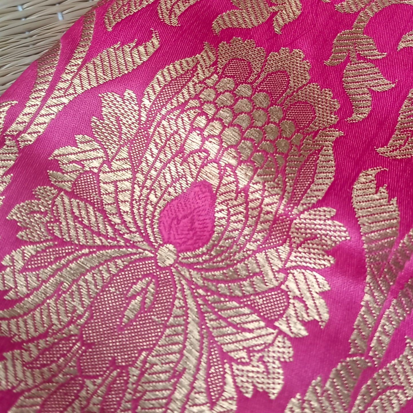 Peach Pink Brocade Blouse