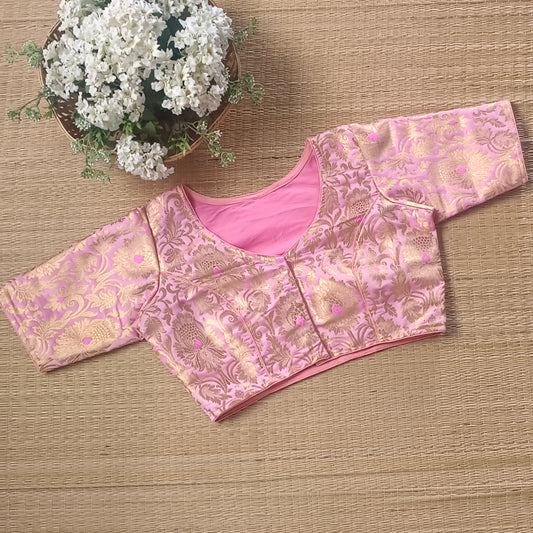 Pink Brocade Blouse
