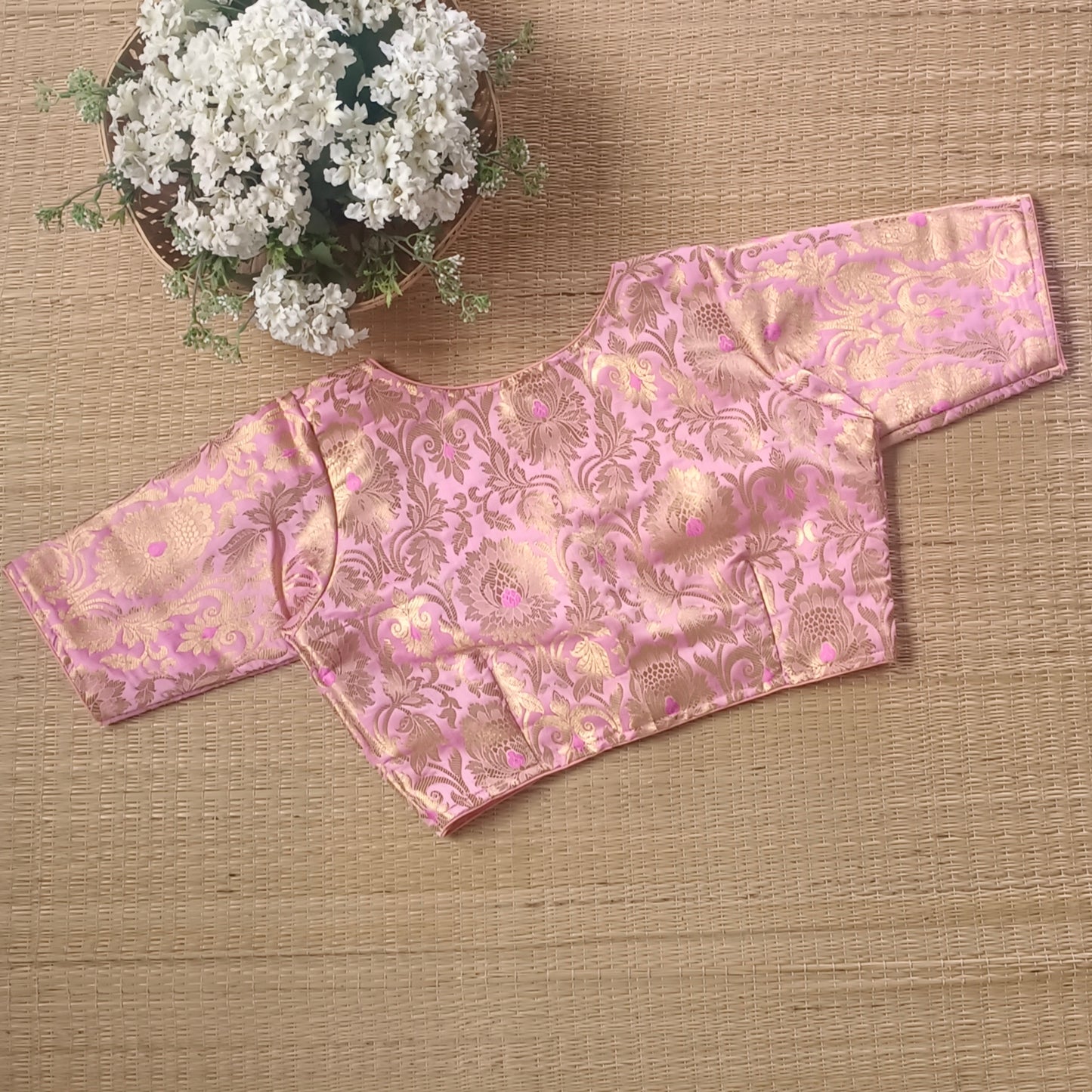 Pink Brocade Blouse