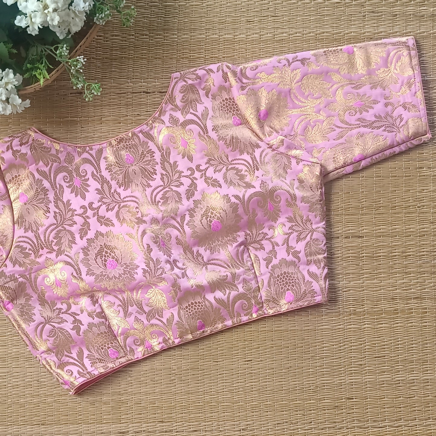 Pink Brocade Blouse
