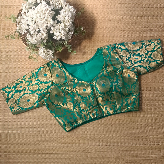 Rama Green Brocade Blouse