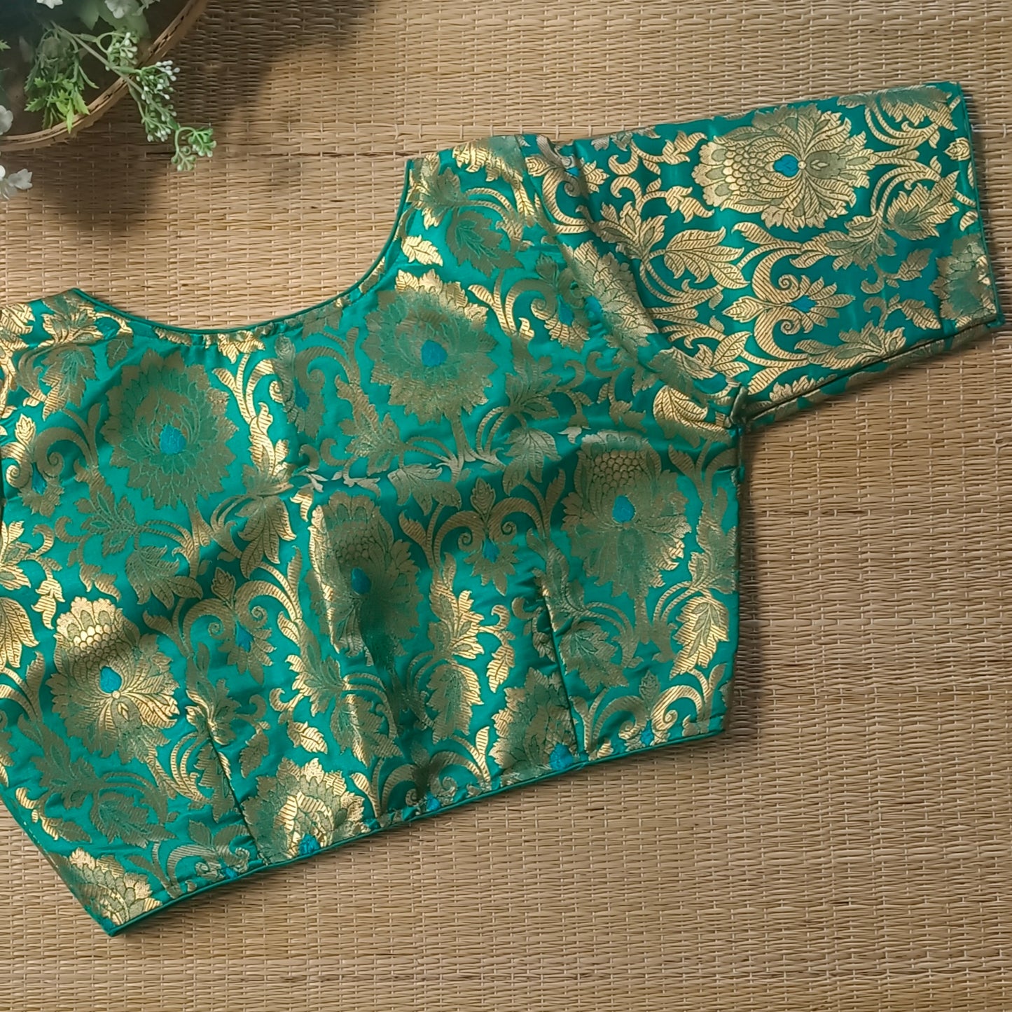 Rama Green Brocade Blouse