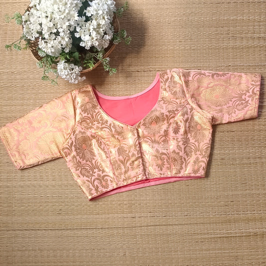 Pastel Pink Brocade Blouse