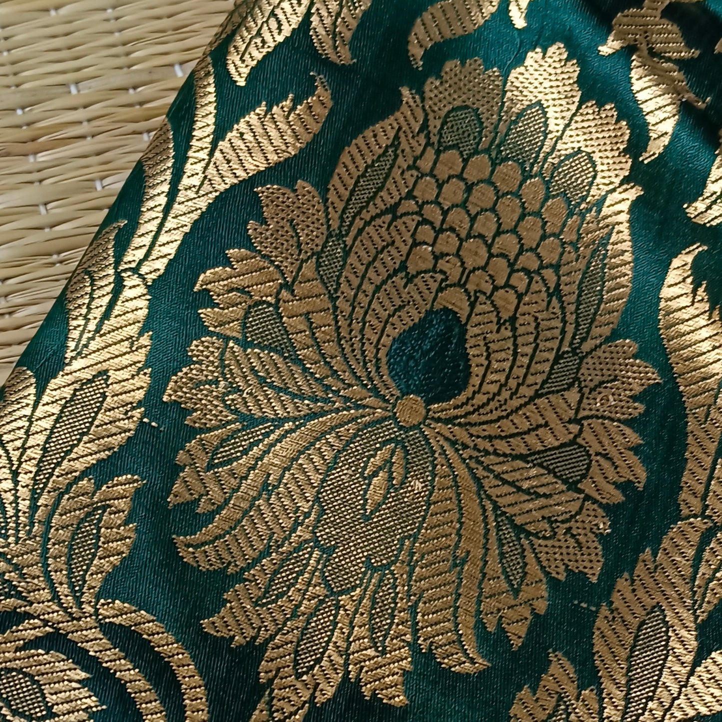 Bottle Green Brocade Blouse