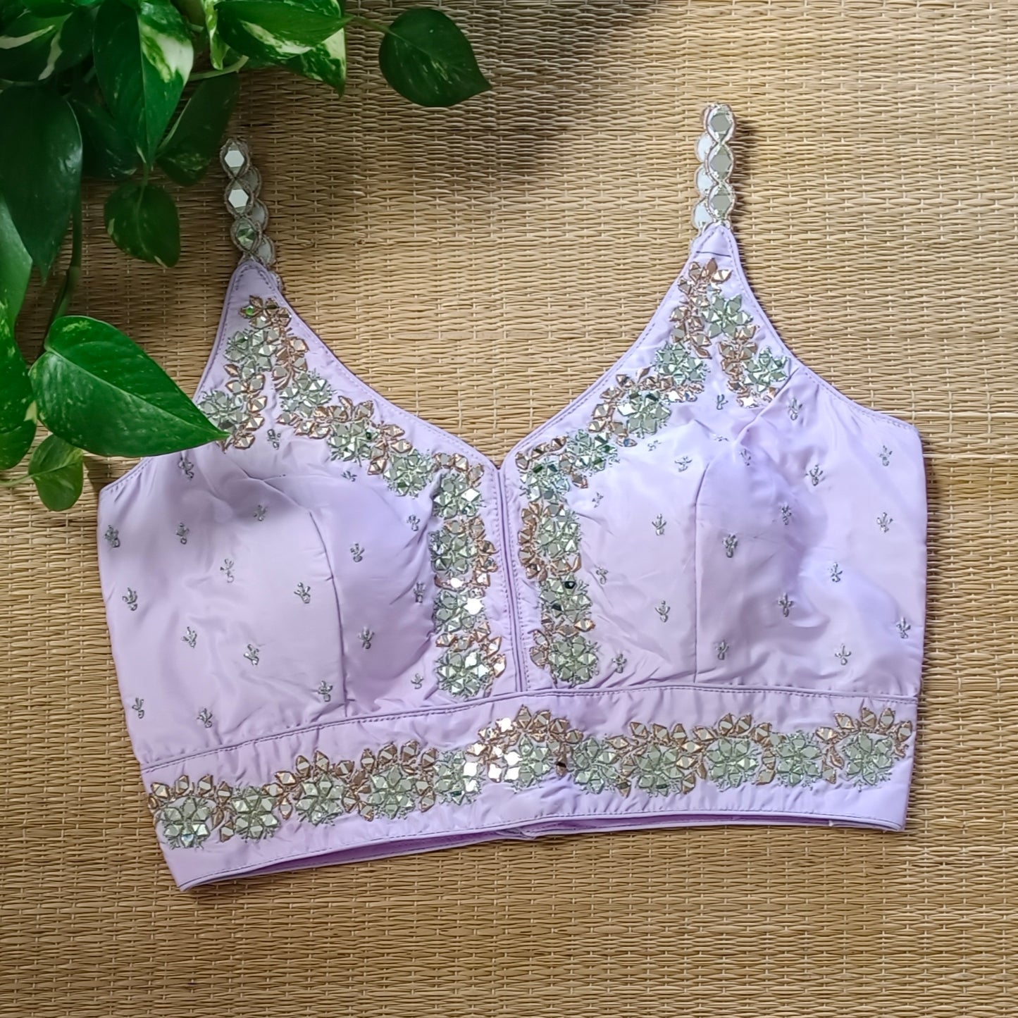 Lavender Mirror Work Blouse
