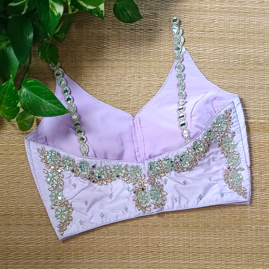 Lavender Mirror Work Blouse