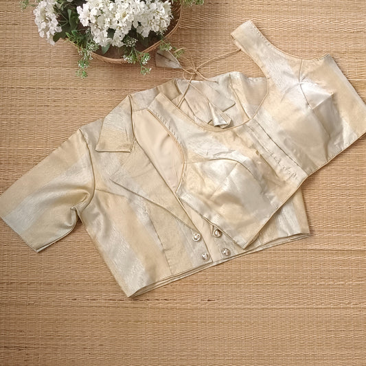 Light golden Golden 2 Piece Koti Blouse 2