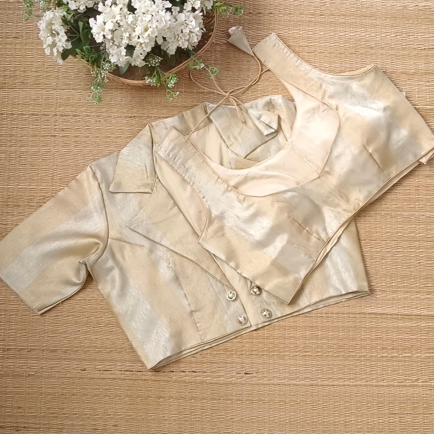 Light golden Golden 2 Piece Koti Blouse 2