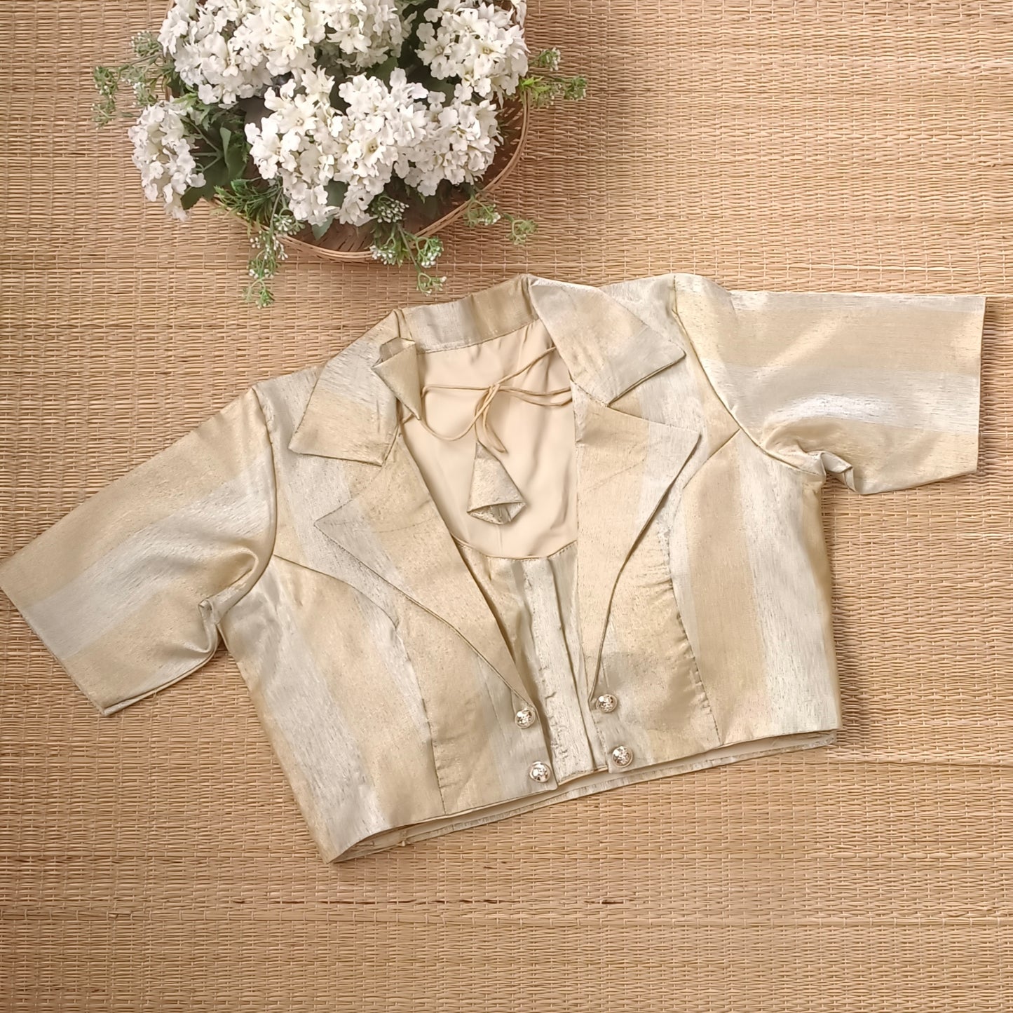 Light golden Golden 2 Piece Koti Blouse 2