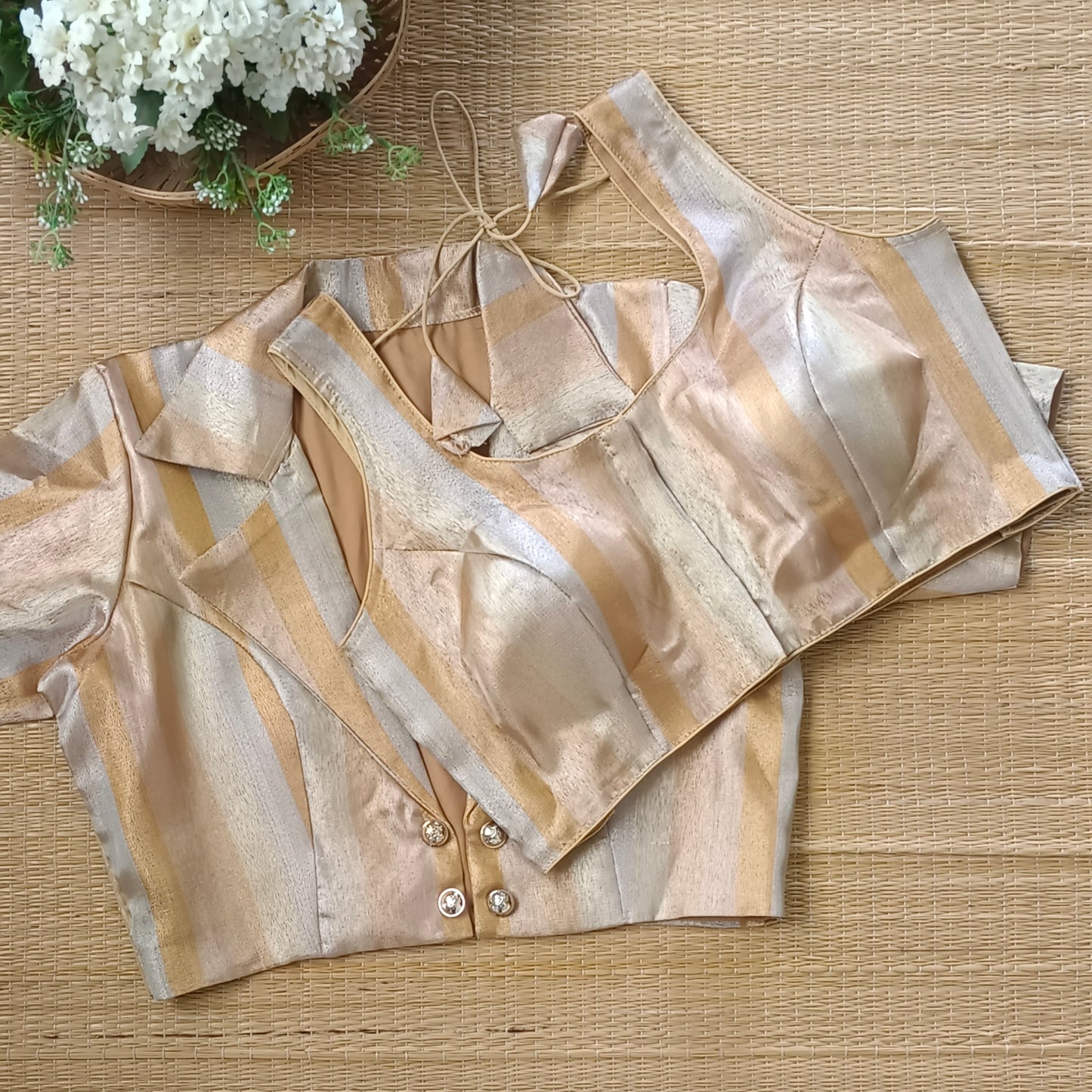 Golden with copper shade 2 Piece Koti Blouse