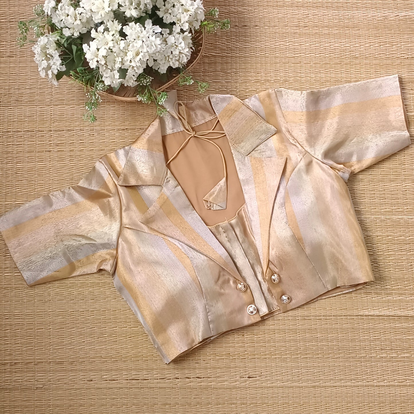Golden with copper shade 2 Piece Koti Blouse