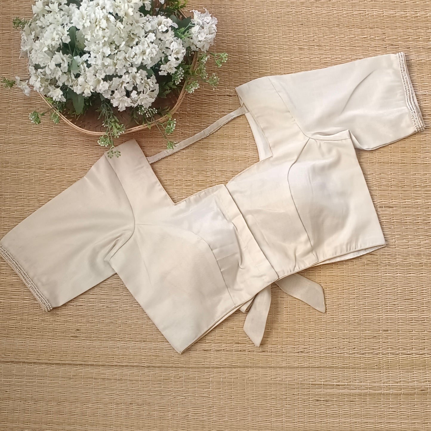 Golden 2 Metallic Tissue Bow Tie Blouse