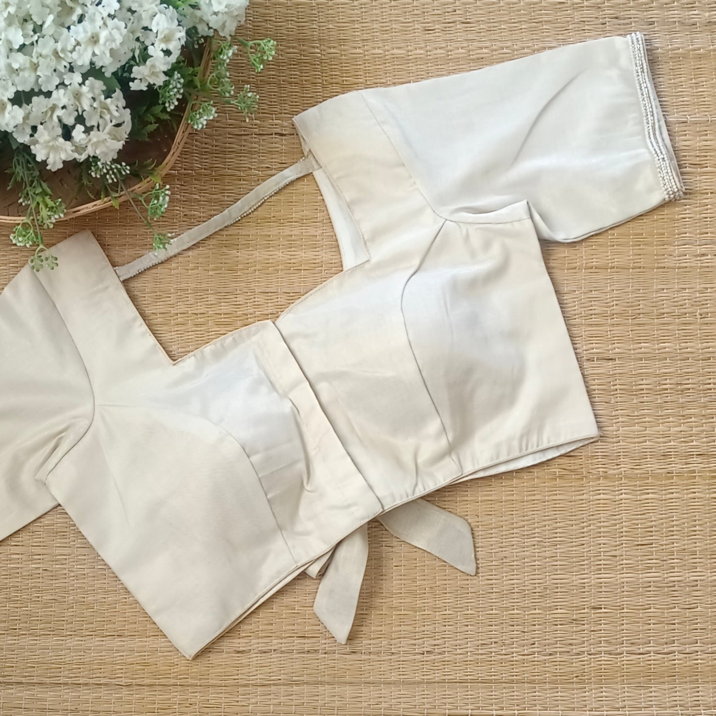 Golden 2 Metallic Tissue Bow Tie Blouse