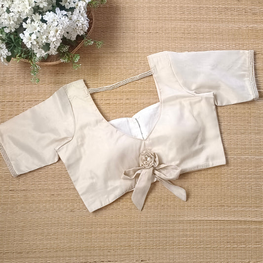 Golden 2 Metallic Tissue Bow Tie Blouse