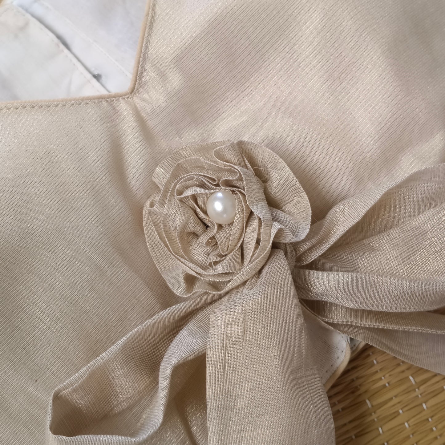 Golden 1 Metallic Tissue Bow Tie Blouse
