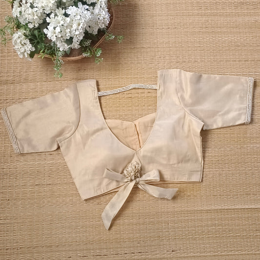 Golden 1 Metallic Tissue Bow Tie Blouse