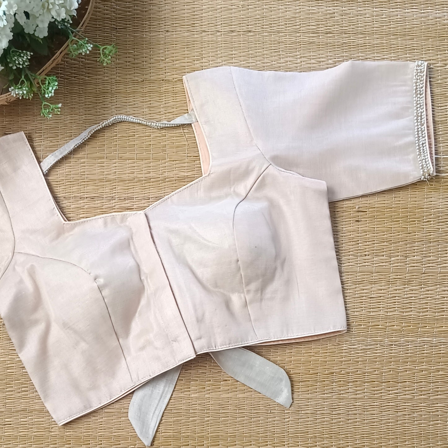 Golden 3 Metallic Tissue Bow Tie Blouse