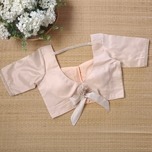 Golden 3 Metallic Tissue Bow Tie Blouse