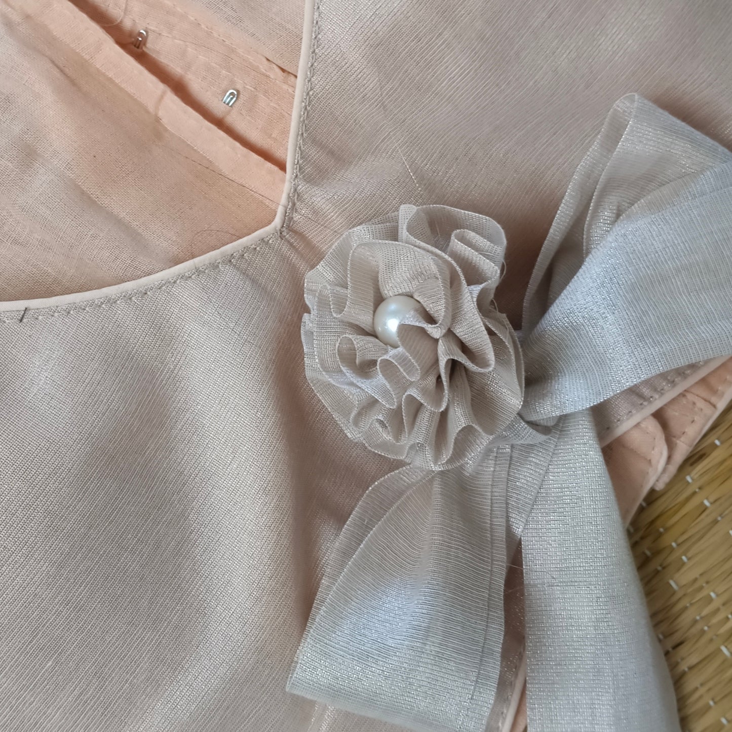 Golden 3 Metallic Tissue Bow Tie Blouse