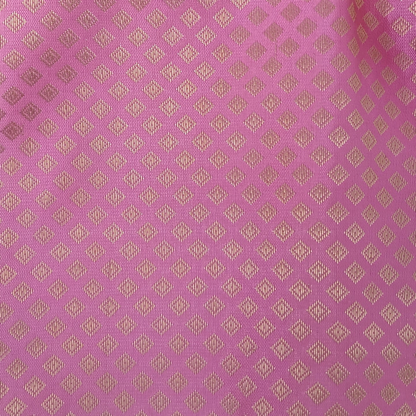 Pink Back Elastic Brocade Blouse