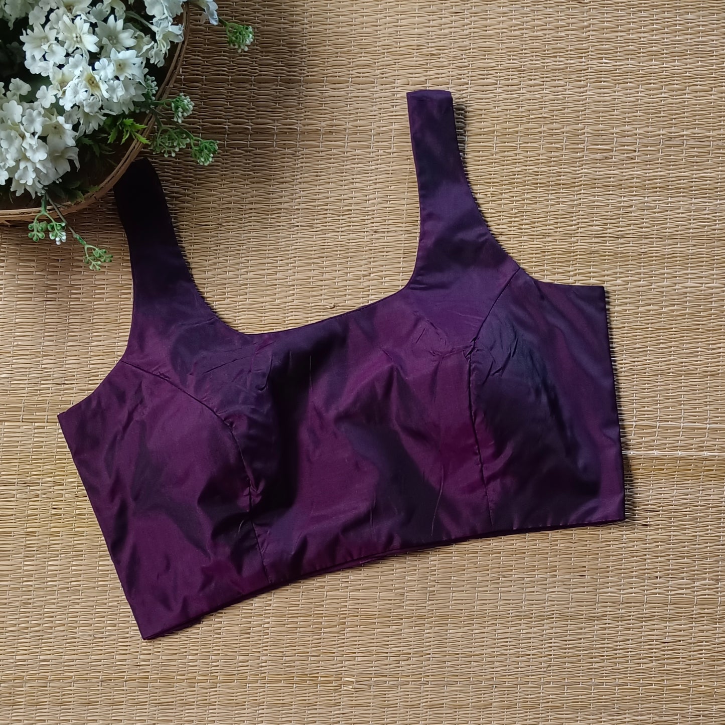 Dark Wine Classic Sleeveless Blouse