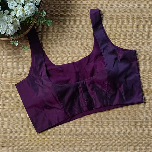 Dark Wine Classic Sleeveless Blouse