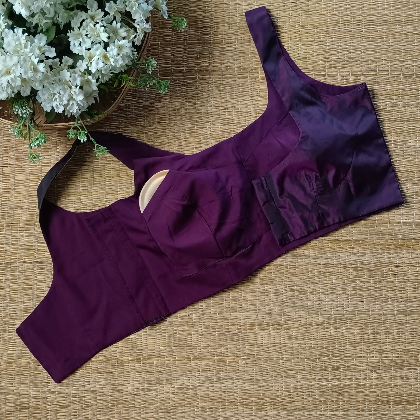 Dark Wine Classic Sleeveless Blouse