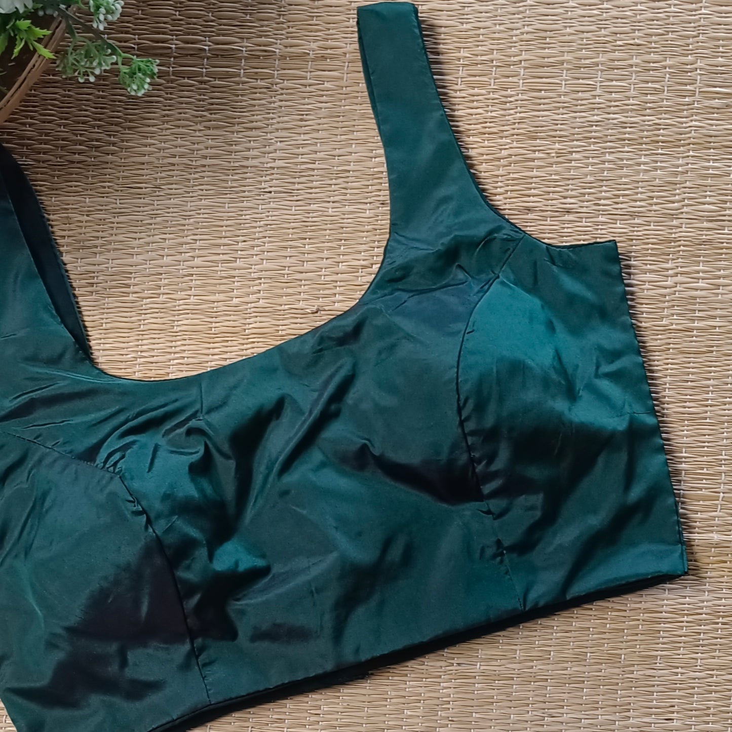 Bottle Green Classic Sleeveless Blouse