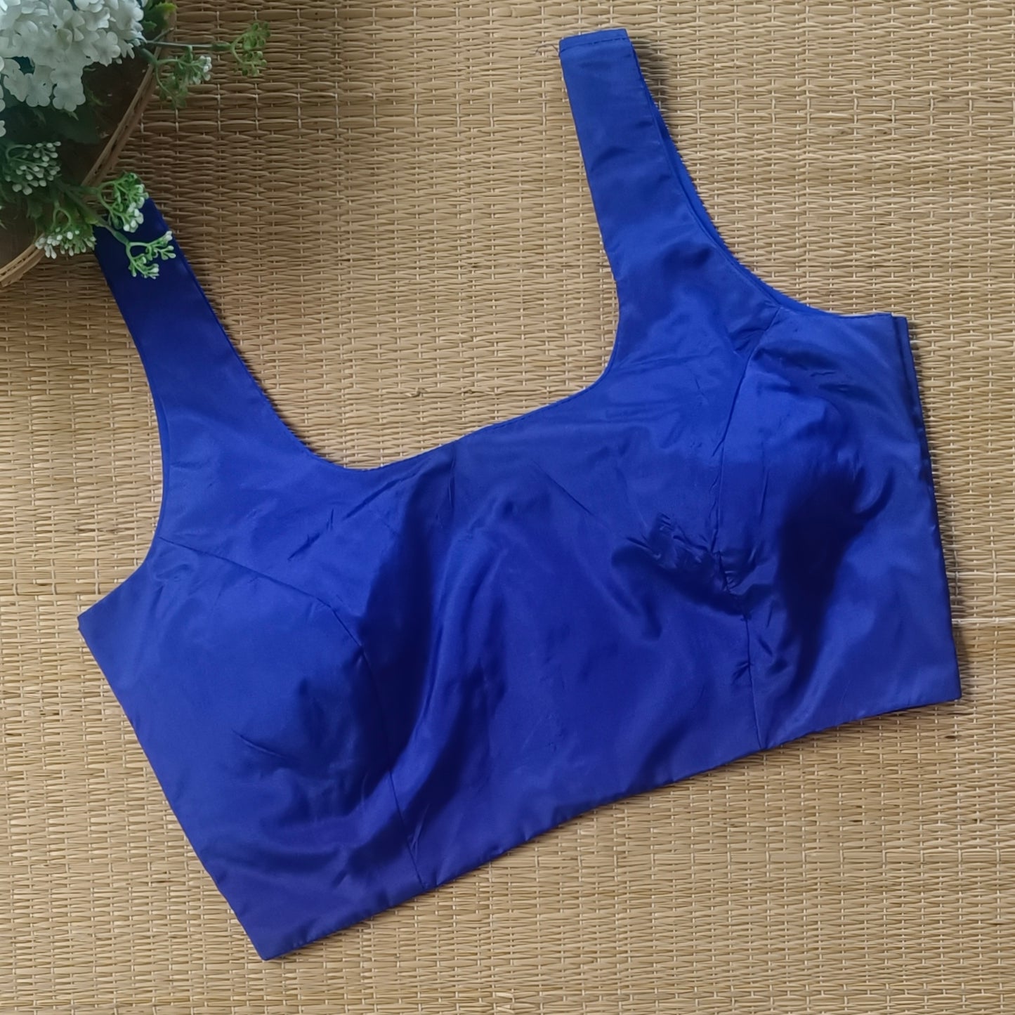 Royal Blue Classic Sleeveless Blouse