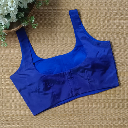 Royal Blue Classic Sleeveless Blouse