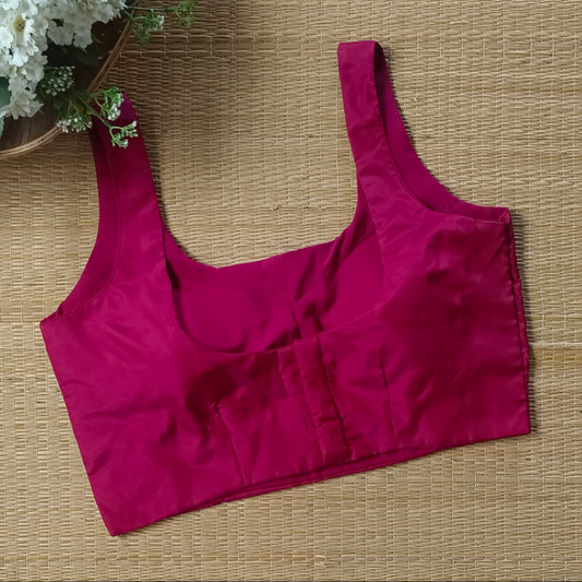 Pinkish Maroon Classic Sleeveless Blouse