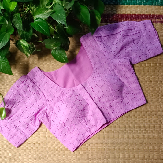 Lavender Hakoba Cotton Blouse